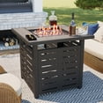 thumbnail image 5 of Clouddwell 28" Propane Gas Fire Pit Table Ceramic Top, 50,000 BTU Square Outdoor Patio Fire Pit Table with Lava Rocks and Removable Lid for Outside Patio Deck/Garden/Backyard, Black, 5 of 9