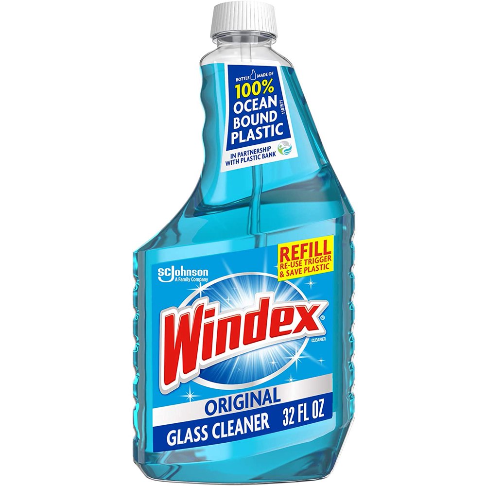 Windex Glass and Window Cleaner Refill Bottle, Bottle Made from 100