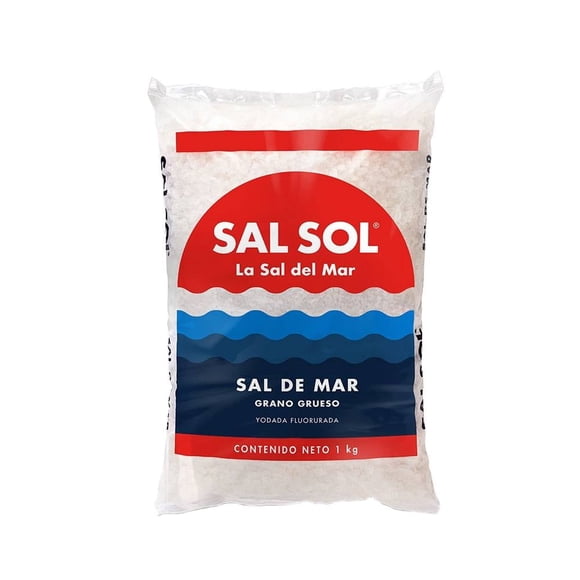 Sal de mar Sol grano grueso yodada fluorurada 1 kg