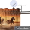 thumbnail image 5 of Horse Window Curtain Valance Galloping Wild Animals Farm Horse Herd Sunset Rod Pocket Window Valance for Living Room Bathroom Bedroom Kitchen 54 by 18 in, 2 Panel, 5 of 6