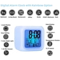thumbnail image 5 of Digital Alarm Clock Glowing Cube LCD Clock with Large Display Time / Date / Temperature Colorful LED Night Light Idea Gift for Boys Girls, 5 of 6