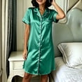 thumbnail image 5 of Gytharion Homewear Nightshirt for Women Lapel Button Down Sleepshirt Casual Short Sleeve Nightgown, 5 of 7