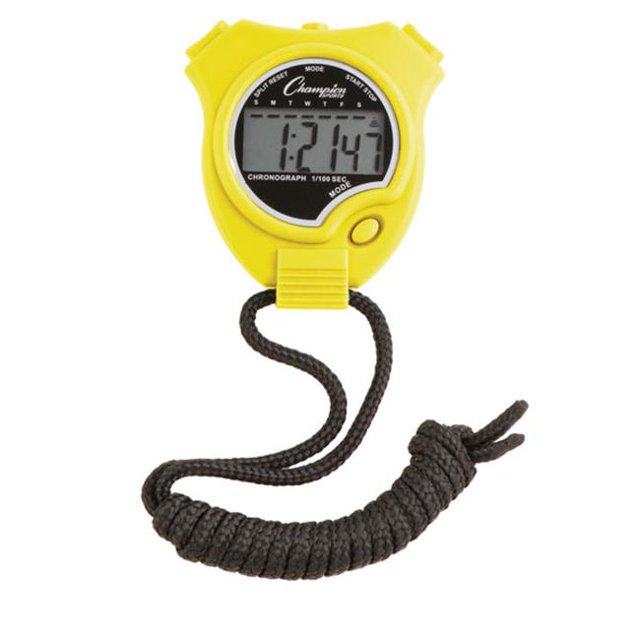 Champion Sports Stop Watch, Yellow