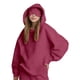 thumbnail image 2 of Sudadera con Capucha para Mujer con Antifaz, de Larga, Holgada y Cómoda, Estilo Informal, para Otoño, Estilo Y2K Rojo Ladrillo M, 2 of 8