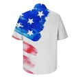 thumbnail image 4 of Aoochasliy Summer Mens Shirts Turn-down Collar Hawaiian Independence Day Printing Short Sleeve Button Tops Blouse, 4 of 4
