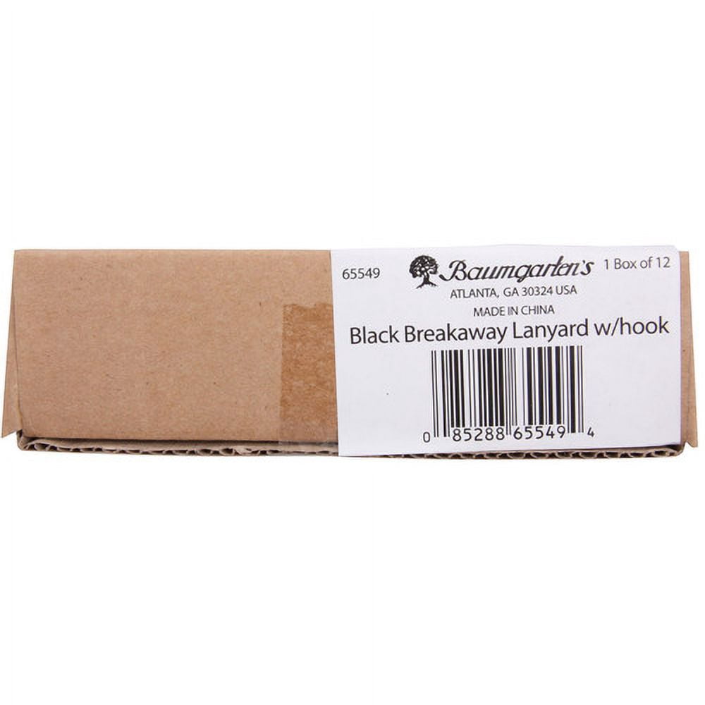 SICURIX Breakaway Lanyard, 36", Black, Box of 12