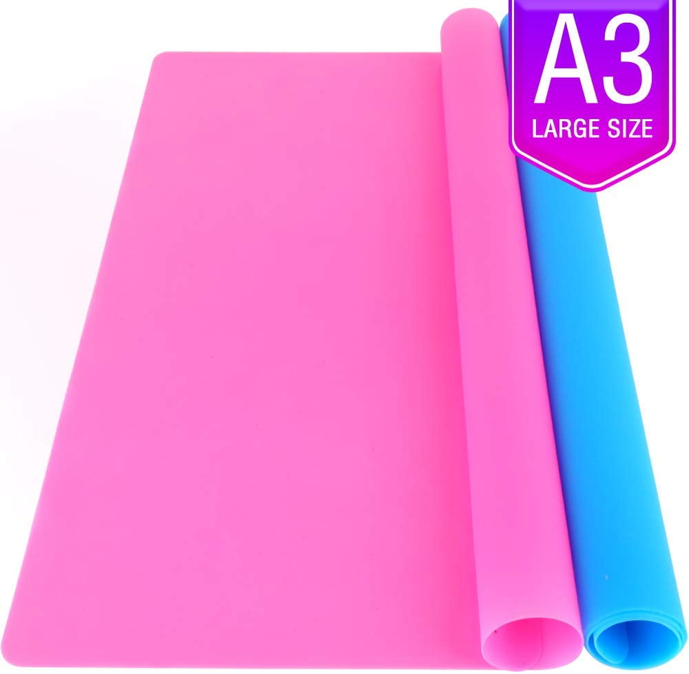 Coolmade 2 Pack A3 Extra Large Silicone Sheet for Crafts Jewelry Casting Moulds Mat, Premium Silicone Placemat, Multipurpose Mat, Nonstick Nonskid Heat-Resistant, Blue & Rose Red (15.7 x 11.7 inches) - Walmart.com