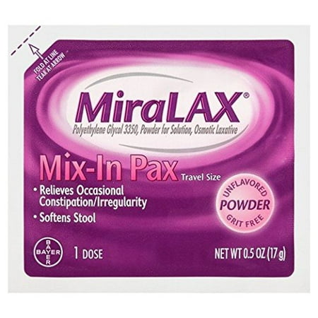 MiraLAX Laxative Powder 17 Gram Strength Polyethylene Glycol 3350, Box of 24