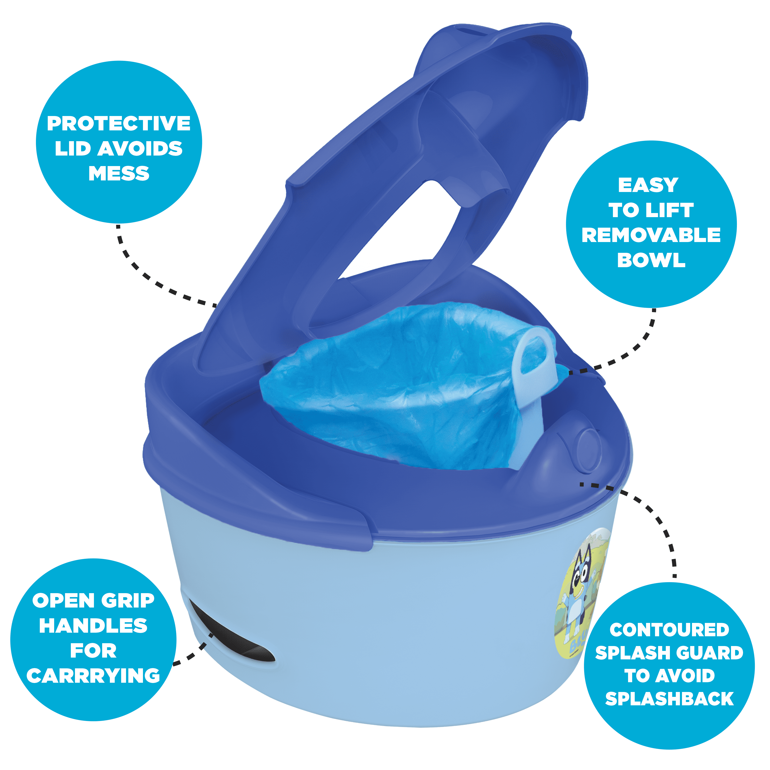 Bluey 3-in-1 Easy Clean-Up Potty Trainer with Disposable Liner Bags