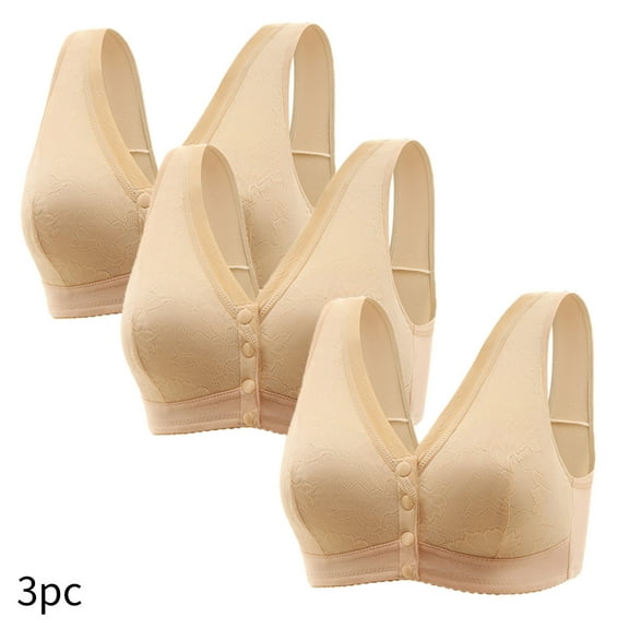 Sokhug 3PC Carole Full-Freedom Comfort Front Closure Bra for Women, Wireless