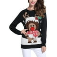 Arvbitana Women's Funny Christmas Sweater Cartoon Elk/Lantern String