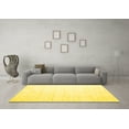 thumbnail image 3 of Ahgly Company Machine Washable Indoor Square Solid Yellow Modern Area Rugs, 5' Square, 3 of 4