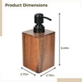 thumbnail image 4 of Wooden Lotion Jar with Pump, Storage Jar for Bathroom, Square Design Shower Gel Jar, Kitchen Hand Soap Jar, Black Plastic Pump, 4 of 5
