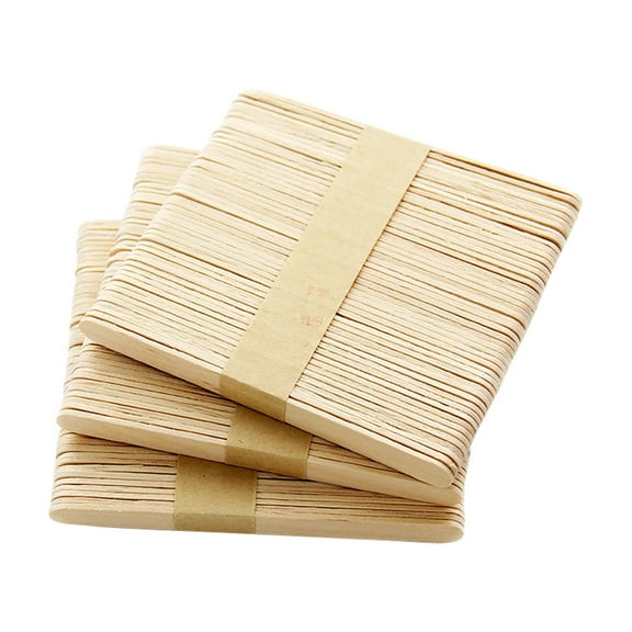 KDFWDM 100 Count Wooden Multi-Purpose Popsicle Sticks, Craft Sticks for ICES, Ice Cream, Waxing, Tongue Depressor Wood Sticks
