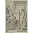 thumbnail image 2 of Louis Lafitte 14x18 Gold Ornate Wood Frame and Double Matted Museum Art Print Titled - Design for an Allegorical Print, 2 of 4