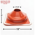 thumbnail image 5 of EAGLE 1 EPDM Flexible Roofing Pipe Flashing Boots - On Site Adjustable Roof Pipe Jack Boot with Round Base - (High Temp Red/Gray) (High Temp - Square Base, 6) High Temp - Square Base 6, 5 of 6
