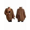 thumbnail image 3 of Women'S 2025 Autumn and Winter Oversized Cardigan Sweater Soft Knit Cardigan Front Button Coat Dark Brown M, 3 of 7