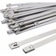 thumbnail image 1 of 500x7.9mm Metal Cable Ties, Silver Stainless Steel Cable Ties Heavy Duty Cable Ties - Zip Ties Metal - 120kg Resistance, Pack of 100, 1 of 4