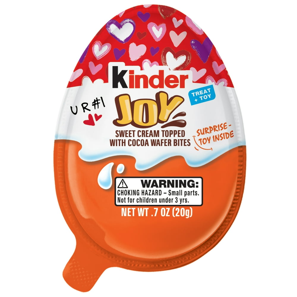Kinder JOY Eggs, Individually Wrapped Chocolate Candy Egg With Toys Inside, Valentine's Day