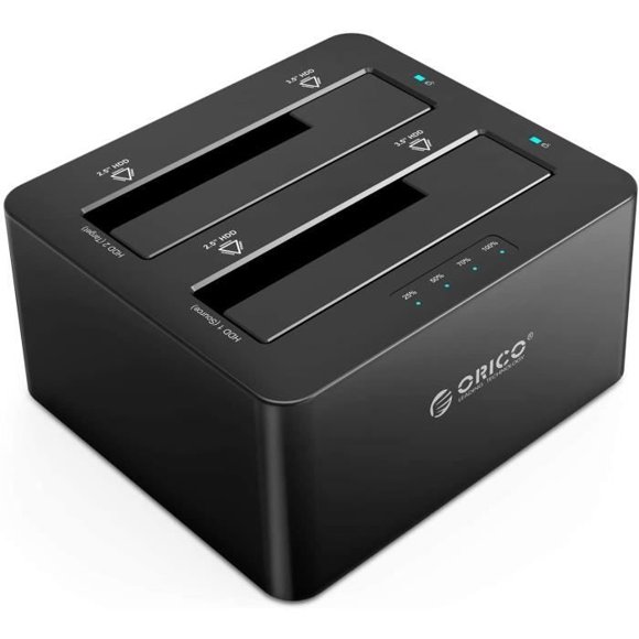 ORICO 2.5" / 3.5" External Hard Drive Enclosure, Docking Station, Duplicator, Dual Bays, USB 3.0, SATA III 6 Gb/s
