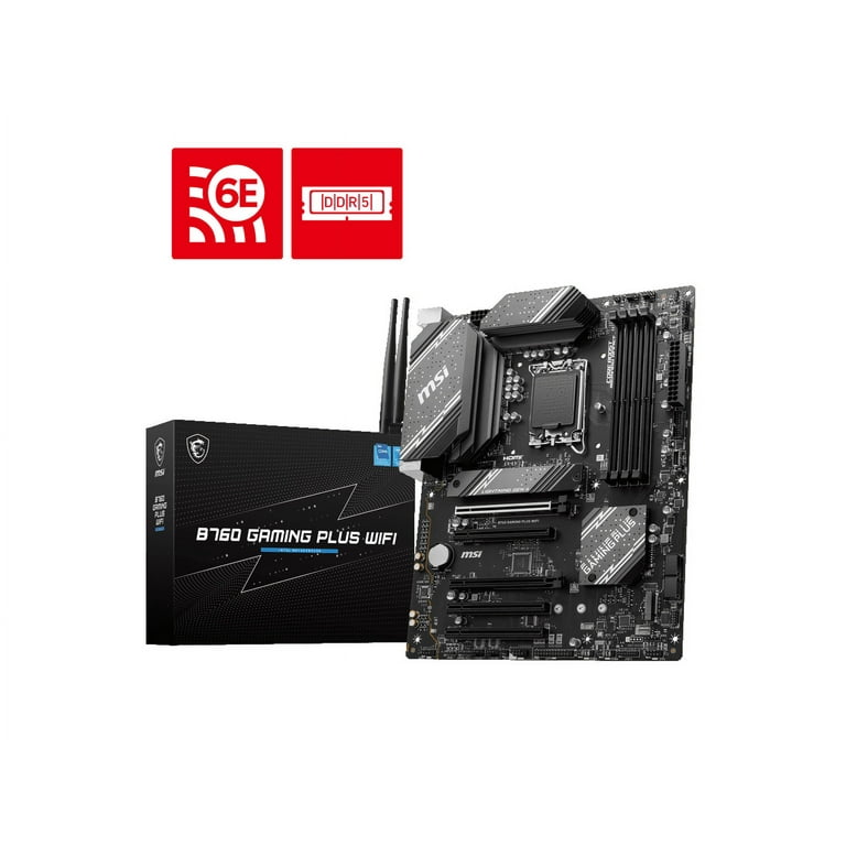 MSI B760 GAMING PLUS WIFI LGA 1700 (280) DDR5 ATX Motherboards - Intel,  SATA 6Gbps, Wi-Fi 6E, Bluetooth 5.3, 7.1 HD Audio, PCIe 4.0 x16, 2.5G LAN 