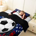 thumbnail image 3 of Manfei Soccer Football Twin Comforter Sets,Patriotic Us Flag Bedding Set,Red White,Black Reversible,2pcs,1 Comforter and 1 Pillowcase, 3 of 7