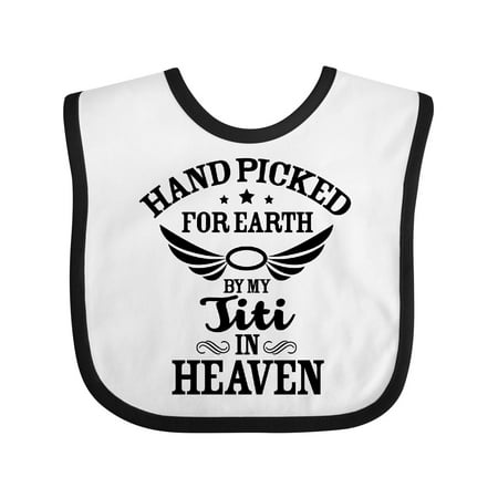 

Inktastic Handpicked for Earth by My Titi in Heaven with Angel Wings Gift Baby Boy or Baby Girl Bib