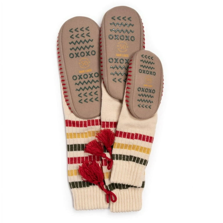  MUK LUKS Women's 50th Anniversary Slipper Socks, Cream, 5-7 :  Clothing, Shoes & Jewelry