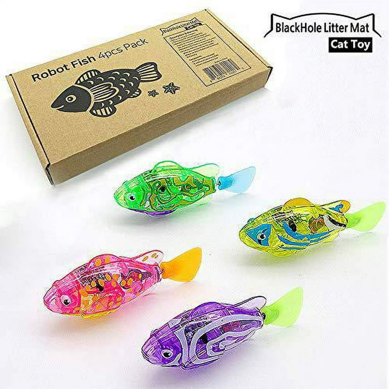 Blackhole Litter Mat Interactive Swimming Robot Fish Toy for Cat with LED Light (4 Pcs) - Sweetie Waggie