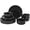 Black (Dempsey Road), variant on Rockaway 12-Piece Round Stoneware Dinnerware Set, Service for 4 – Cream Plates and Bowls, Modern Matte Finish, Microwave & Dishwasher Safe