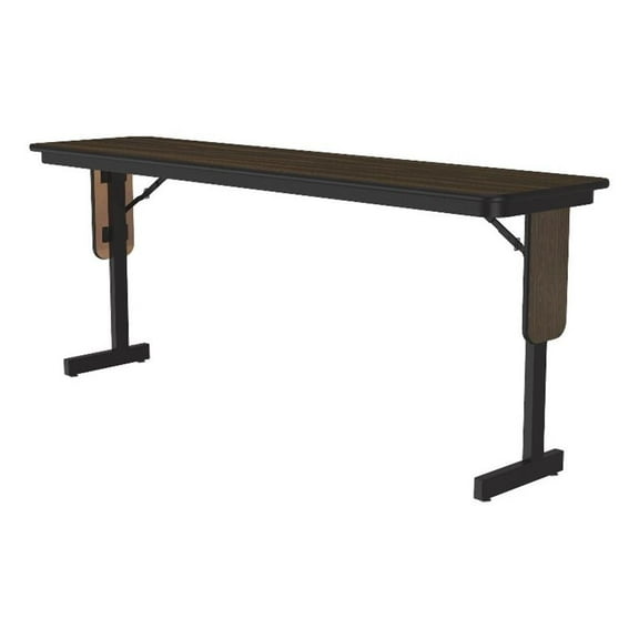 Correll SP 18x60 Contemporary Metal/Wood Folding Seminar Table in Walnut