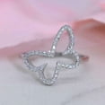 thumbnail image 3 of HeartsAndYou 1.5ct Round Cut Moissanite Butterfly Design Statement Ring 18k White Gold Over Silver, 3 of 8