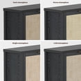 thumbnail image 6 of SICOTAS 34.3"W Rattan Sideboard Buffet Cabinet Set of 2, Kitchen Credenzas with 2 Doors & Adjustable Shelves, Console Table with Storage Cabinets for Living Dining Room, Black Oak, 6 of 10