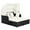 Off White, variant on Costway Patio Rattan Daybed Lounge Retractable Top Canopy Side Tables Cushions Red