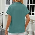 thumbnail image 6 of ameIAEA V Neck Blouses for Women Dressy Casual Work Shirts Roll-up Short Sleeve Business Tops, 6 of 6