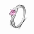 thumbnail image 3 of Elegant Rhinestone Ring Set for Women and Men Shiny Silver Plated Jewelry, 3 of 6