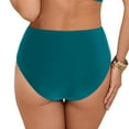 thumbnail image 5 of Jdkau Swim Bottoms for Women Tummy Control Swim Bottoms Mid Rise Bikini Bottoms Full Coverage Ruched Scrunch Swim Bottom（Dark Green,XXL）, 5 of 9