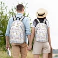 thumbnail image 5 of Honeii Hand Drawn Rabbit Print Canvas College Laptop Backpack, Durable Rucksack Travel Notebook Bag School Backpack Book Bag for Men Women-Small, 5 of 7