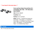 thumbnail image 2 of Front and Rear Brake Pad and Rotor Kit - Compatible with 1986 - 1991 Mercedes-Benz 560SEC 1987 1988 1989 1990, 2 of 2