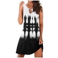 thumbnail image 3 of Robe pour Femmes Femmes Été Décontractée Aguichant Sans Manches à Imprimé Floral Robe d'Été Ample de Plage Mini Robe Robes Polyester Noir G, 3 of 6