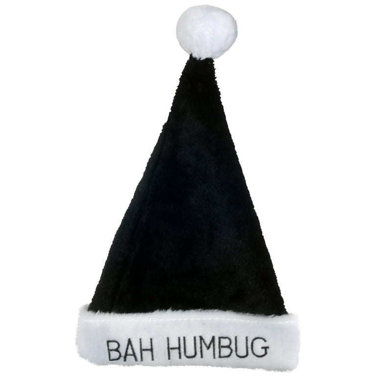 Black white santa sale hat