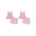 thumbnail image 3 of Loicainy Baby Girls clothes Cute Checkered Outfit 6 12 18 24 Months 2T 3T 4T Bow Sling Top Ruffle Shorts for Summer Play, 3 of 10