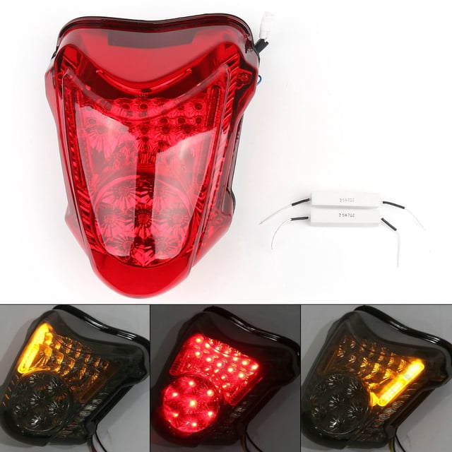 Integrated LED TailLight Turn Signals for Suzuki GSXR 1300 Hayabusa 2008-20 Red