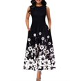thumbnail image 2 of Ketyyh-chn99 Robes de Printemps pour Femmes 2024 Robe d'Été Grande Taille Robe Extensible Robe Décontractée Mini Robe Ample Confortable à Rayures Manches Longues Longue Robe Noir,2TG, 2 of 5
