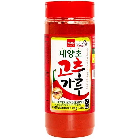 Wang Red Pepper Powder, FINE Gochugaru, Chilli Powder, 7.05 Ounce (Pack of 1)