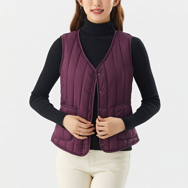LSLJS Mode Femmes Veste Chaude Hiver Décontractée Sans Manches Haut Polyvalent, Gilets d'Extérieur pour Femmes