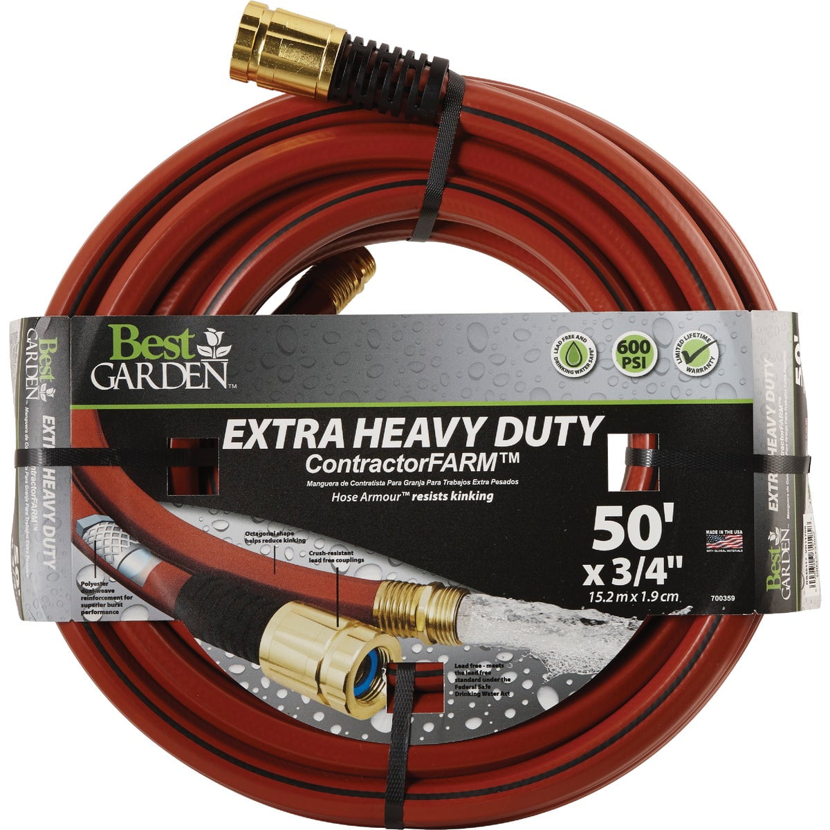 Swan Contractor SNCG34050 3/4-Inch by 50-Foot Clay Water Hose 