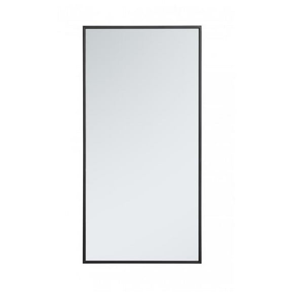 18 in. Metal Frame Rectangle Mirror in Black - 17.25 x 35.25 x 0.16 in.