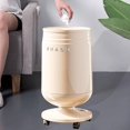 thumbnail image 1 of Cubo de basura rodante con tapa, cubo de almacenamiento, cesto para basura doméstica, de para apartamento, dormitorio, baño, cocina, sala de estar Blanco, 1 of 8
