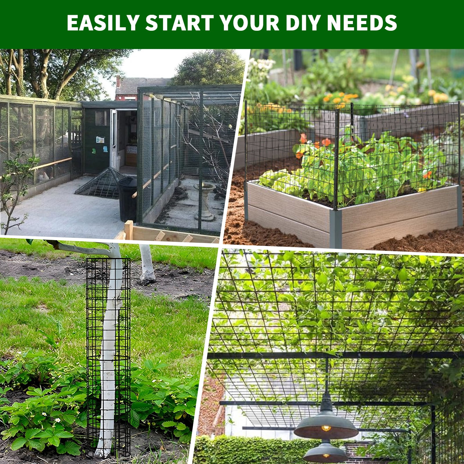 Accreate Hardware Cloth Chicken Wire Fence Galvanized Steel Mesh Rolled Fencing for Garden Supports Poultry Netting Cage Snake Fence Tree Guard